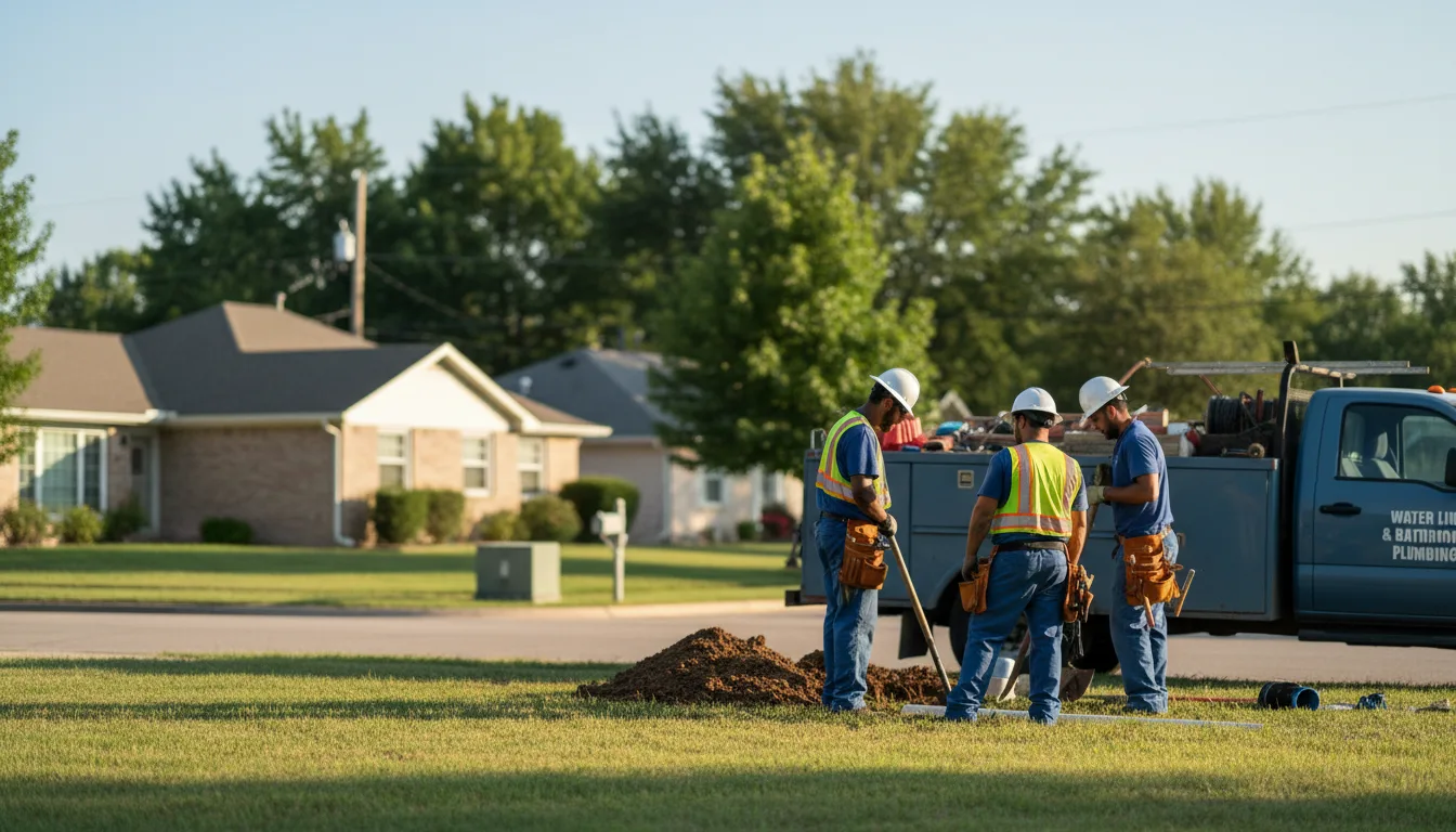 Residential water line and bathroom plumbing service in Libertyville, IA